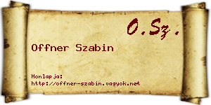 Offner Szabin névjegykártya